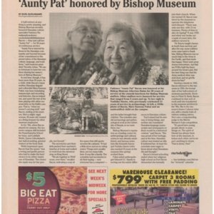 Pat Nāmaka Bacon HOnored by Bishop Museum News Article .jpg